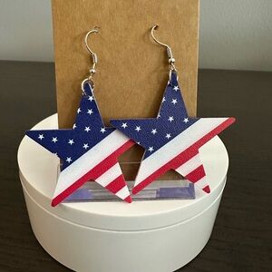 Star Flag Earrings NWOT
